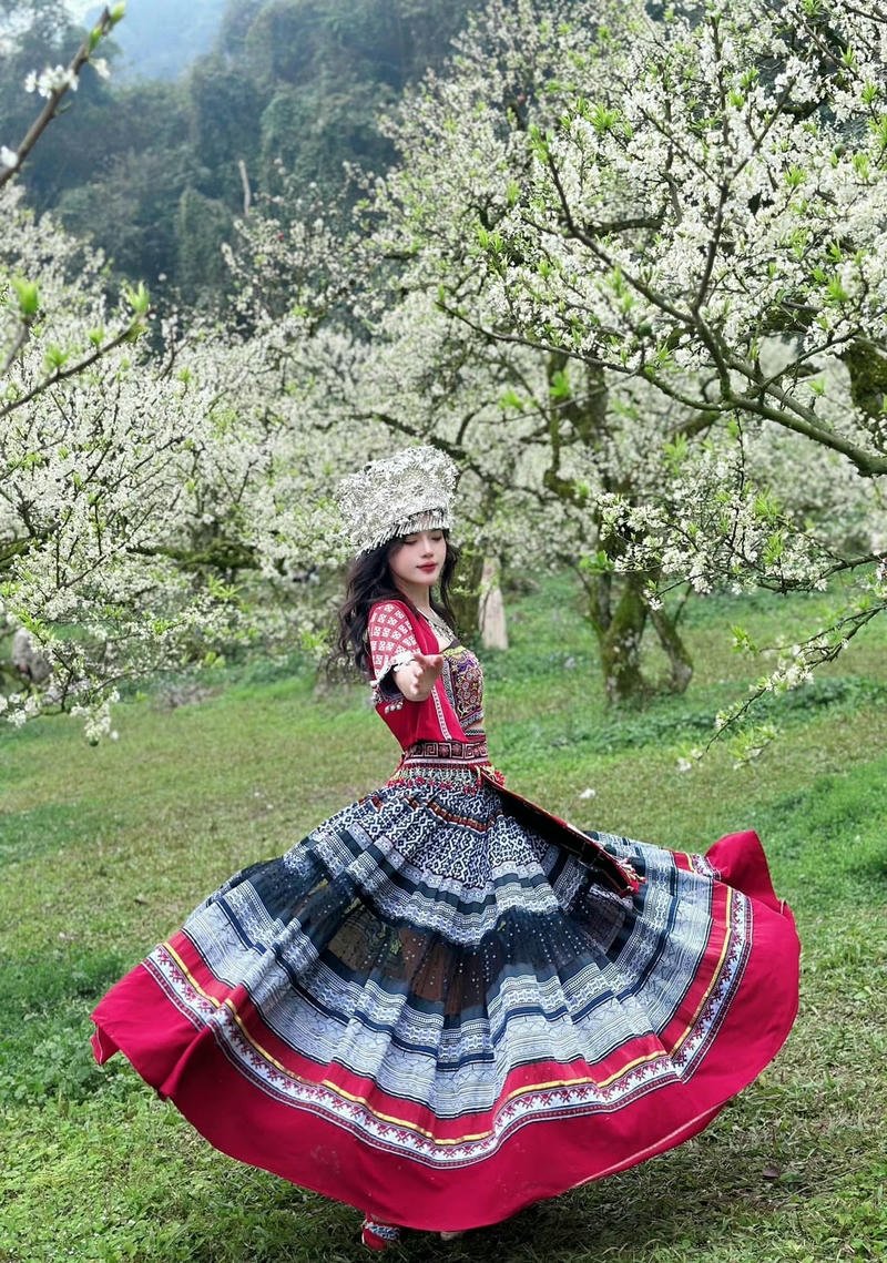 Gái xinh dân tộc dưới vườn mận