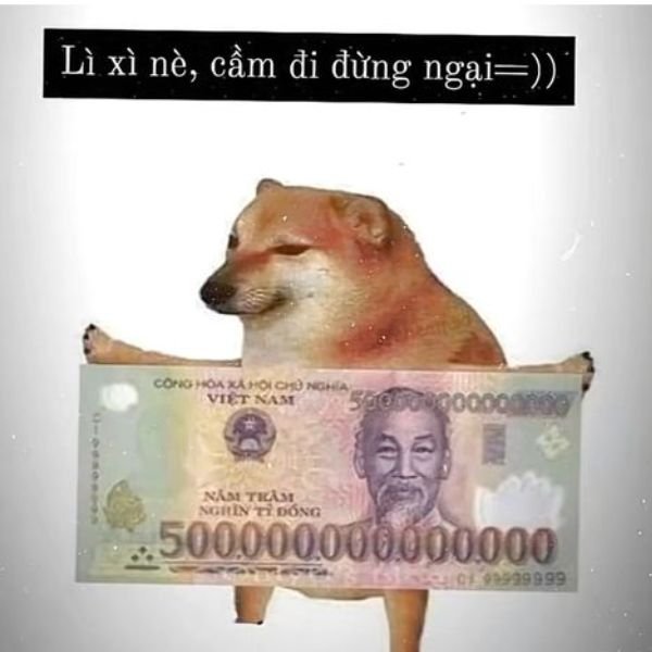 ảnh lì xì troll chó