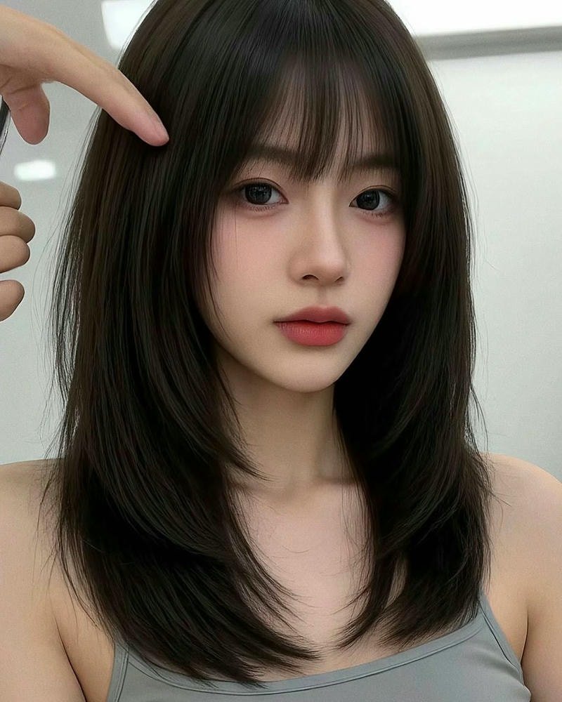 cắt mái mưa hàn quốc đẹp