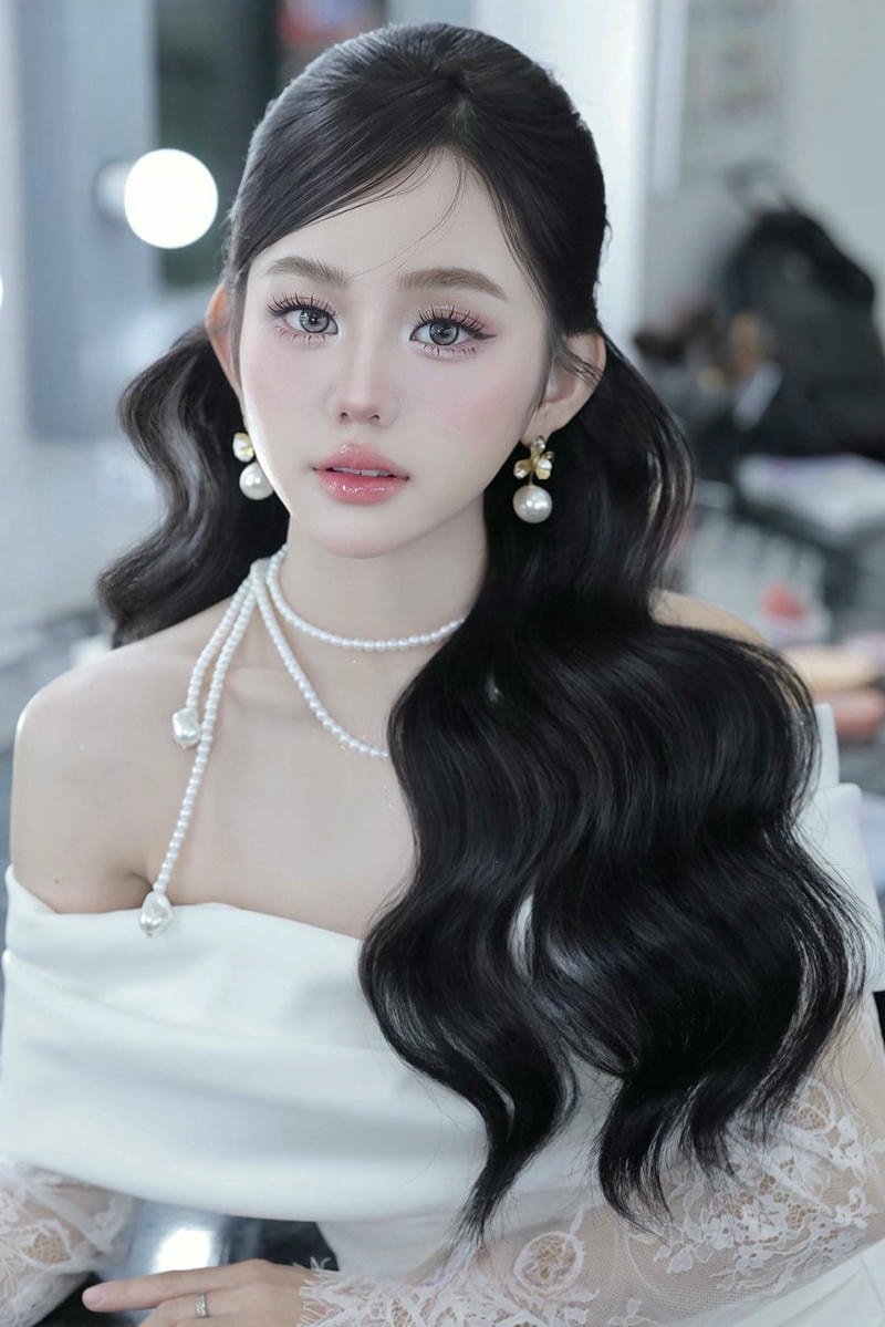 đám cưới kiểu tóc tết đẹp đi dự tiệc