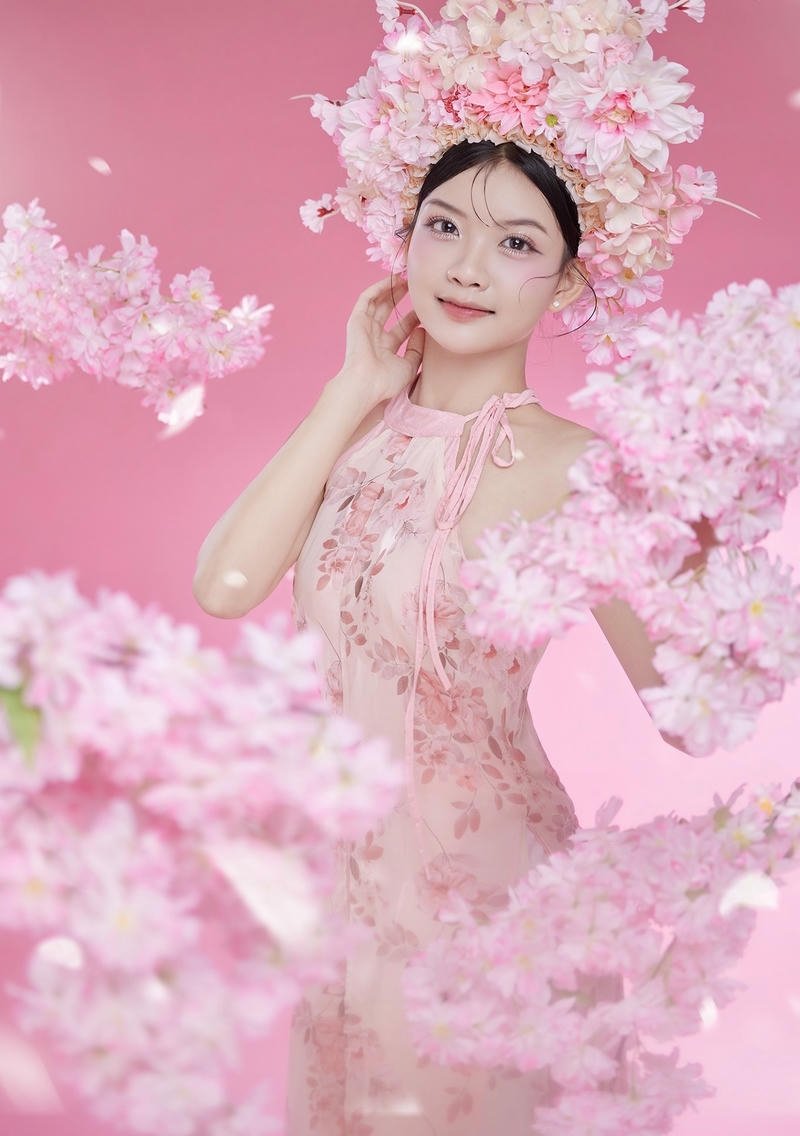 gái xinh mặc pinky cute