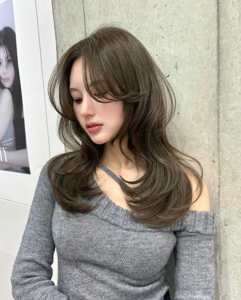 layer mullet nữ ngang vai