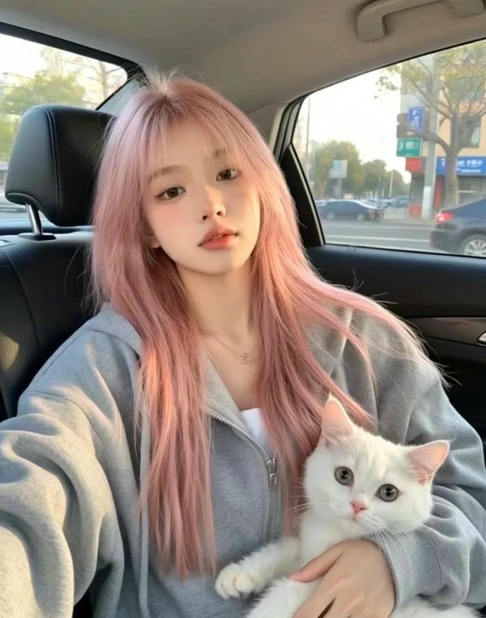 màu tóc hồng trà sữa