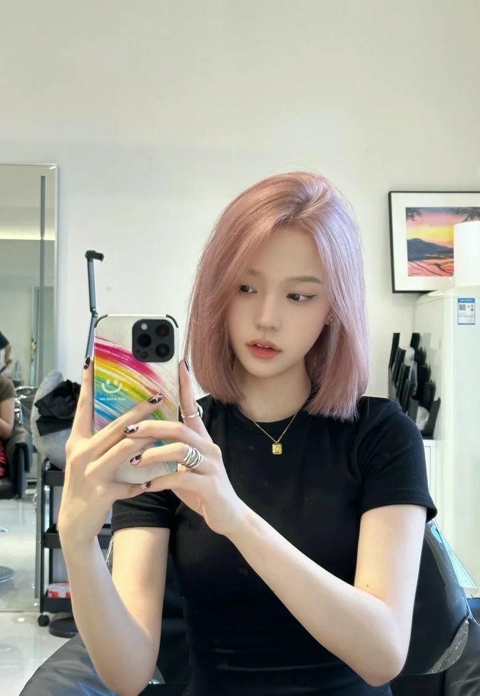 màu tóc nâu hồng