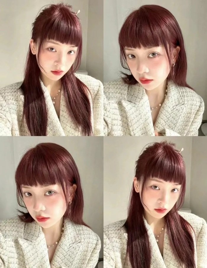 nâu đỏ cherry tóc