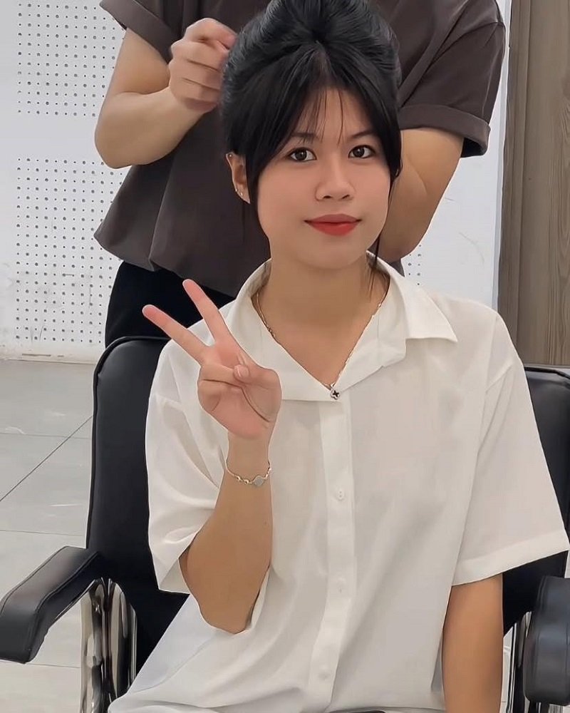 tóc mái pháp cho mặt tròn