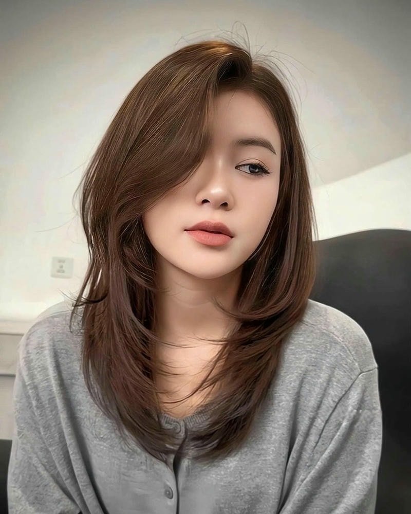 tóc mullet cho mặt tròn