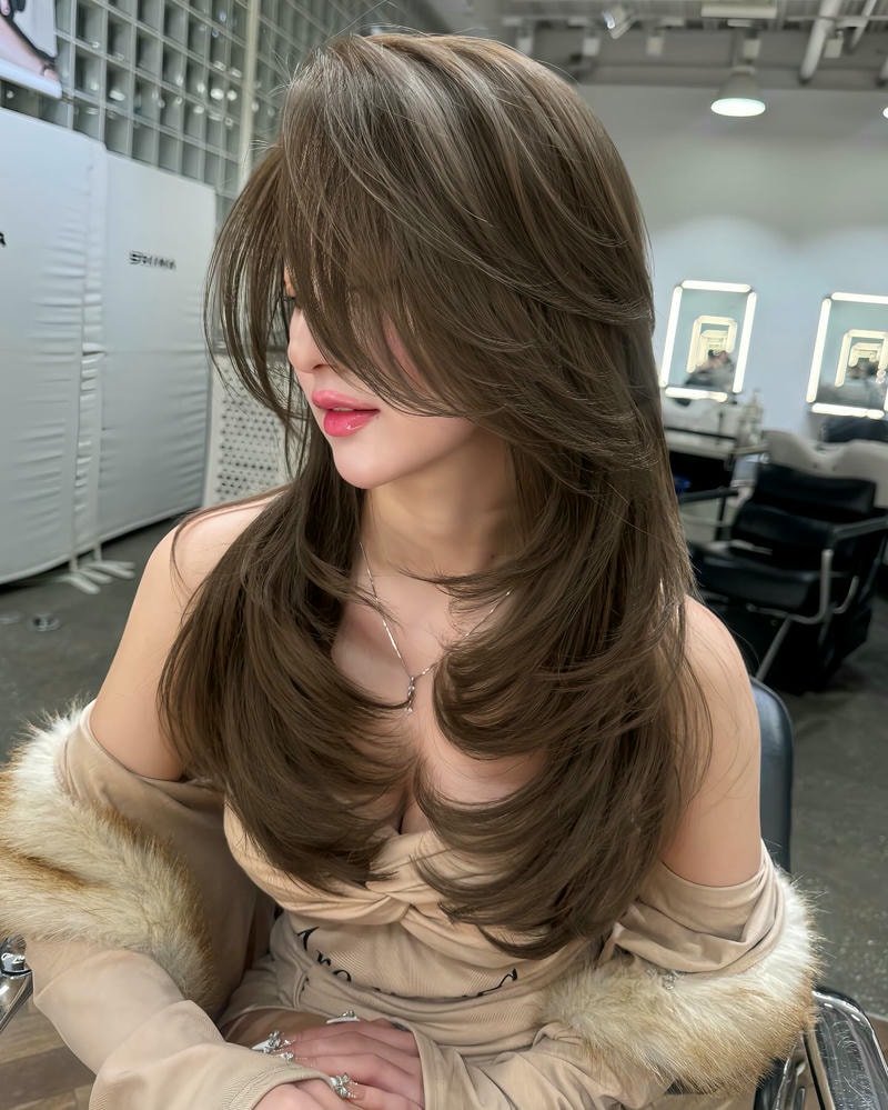 tóc mullet layer nữ dài
