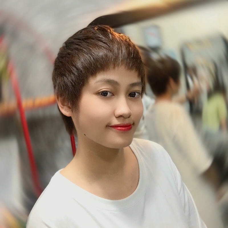 tóc tém nữ mặt tròn tỉa