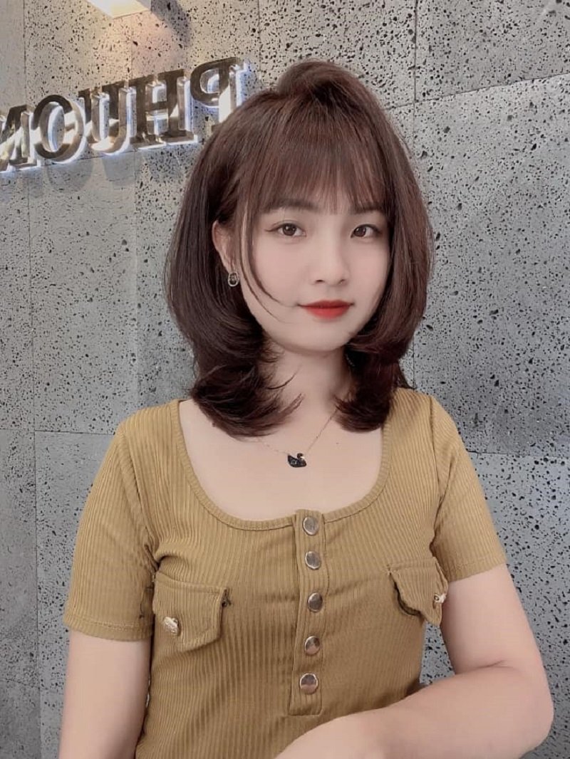 tóc thẳng ngang vai tỉa layer