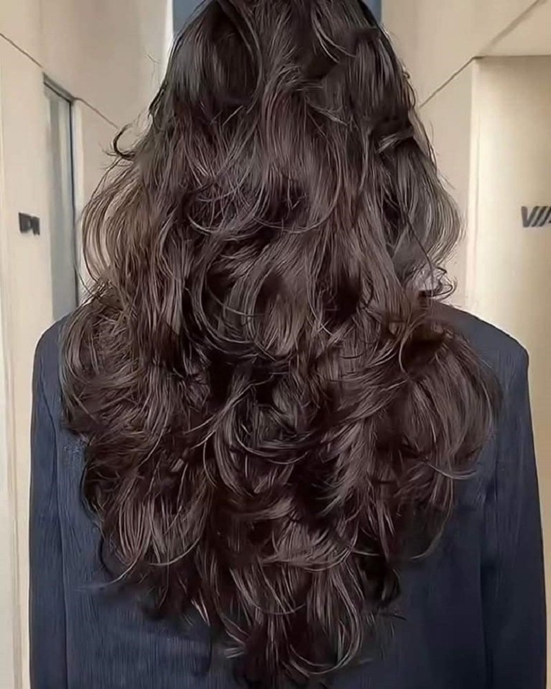 tóc tỉa layer cho mặt tròn có mái