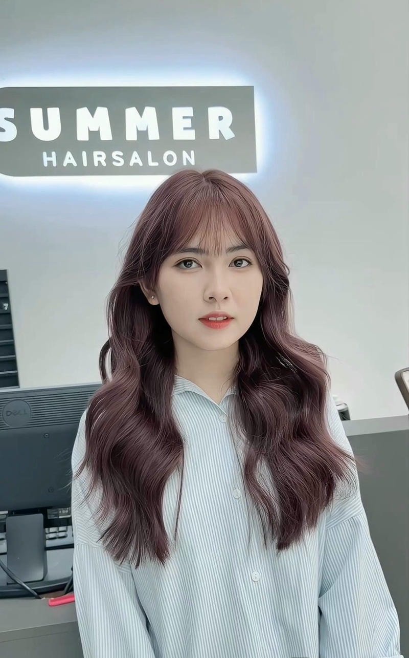 tóc uốn gợn sóng nhẹ