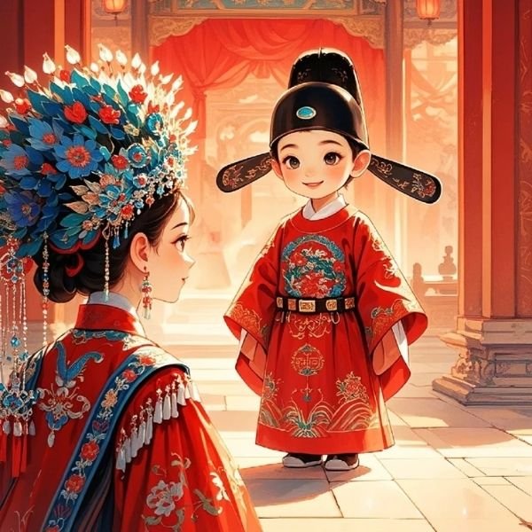 ảnh cô dâu chú rể chibi 4k