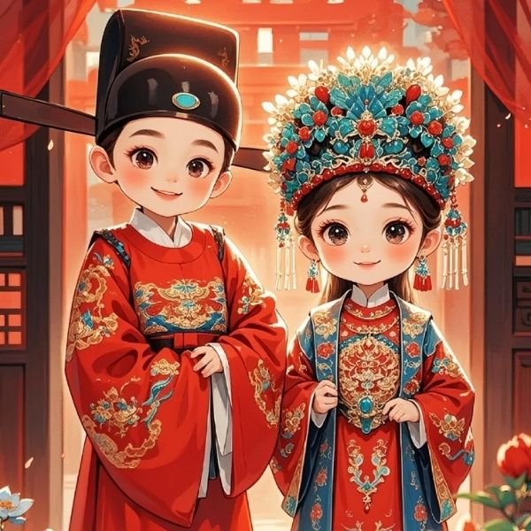 ảnh cô dâu chú rể chibi cực đẹp