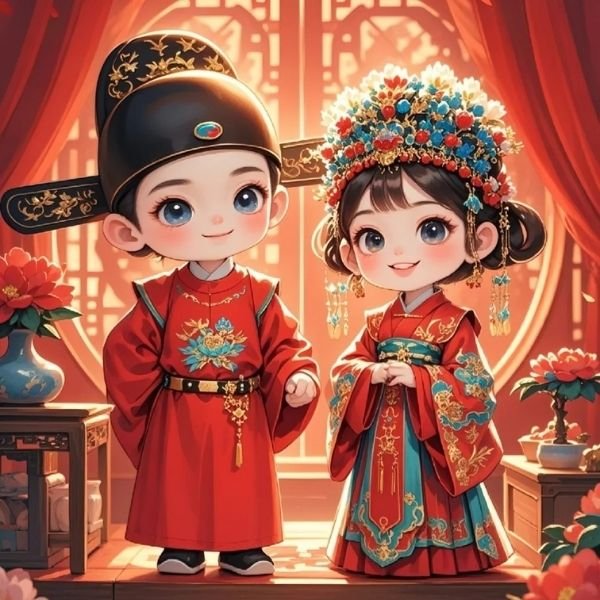 ảnh cô dâu chú rể chibi đẹp nhất