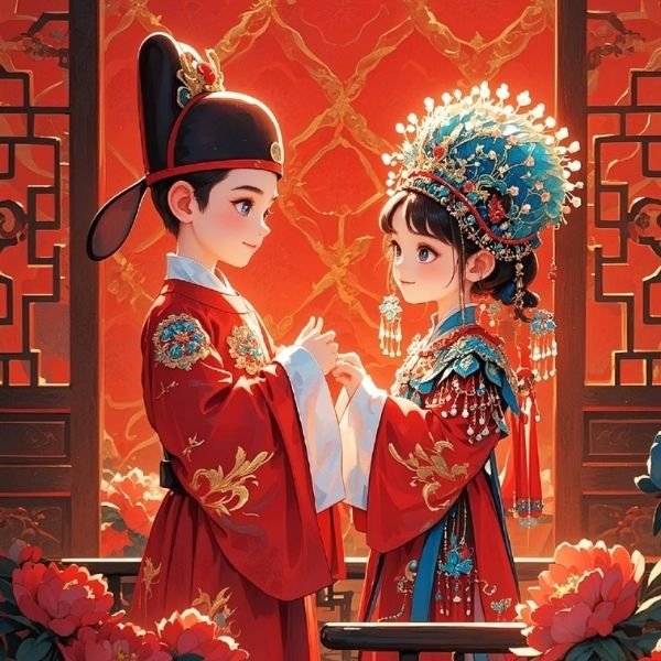 ảnh cô dâu chú rể chibi siêu đẹp