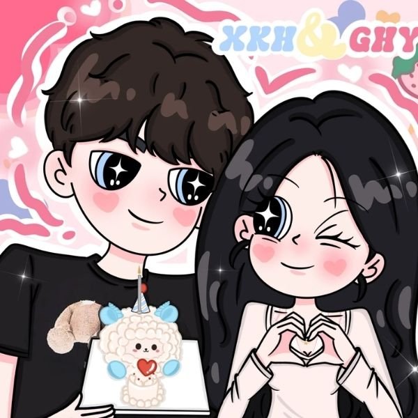 hình ảnh cặp đôi chibi đáng yêu