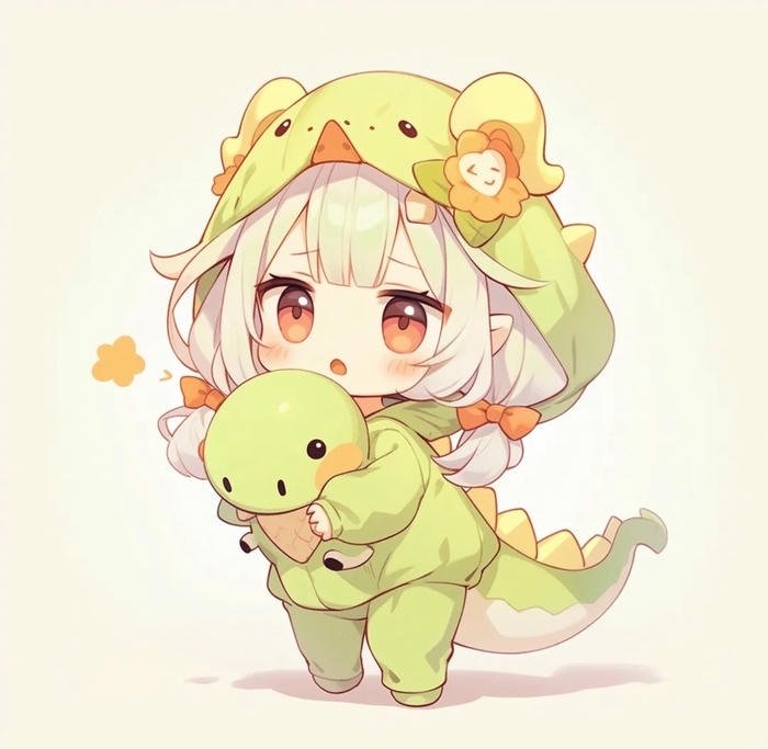 hình ảnh chibi khủng long dễ thương