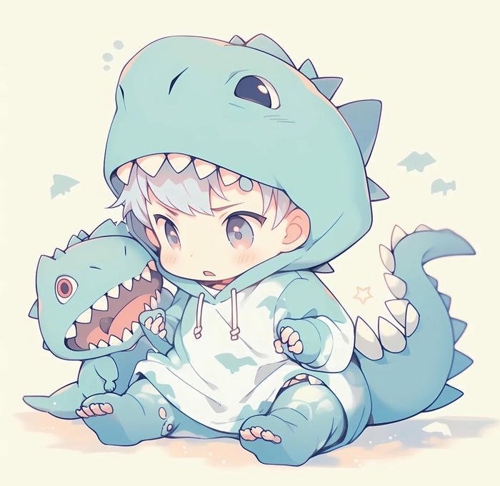 hình ảnh chibi khủng long siêu cute