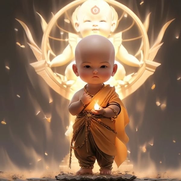 hình ảnh chú tiểu chibi cực ngầu