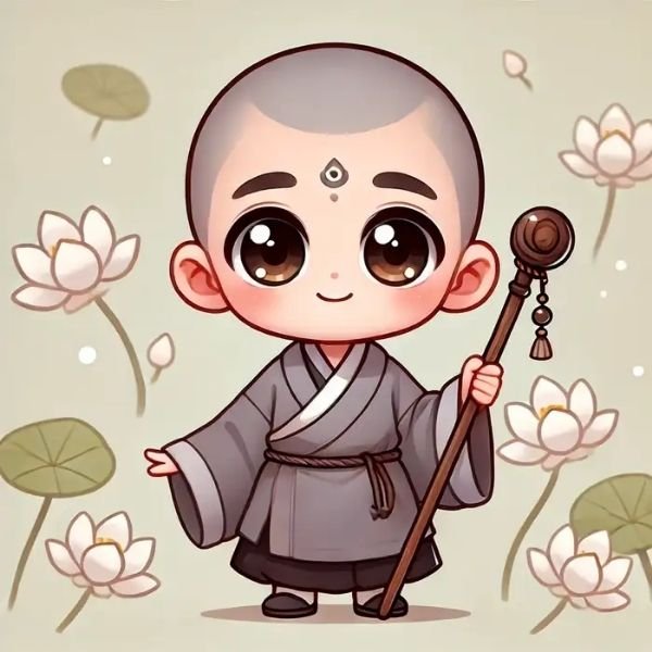 hình ảnh chú tiểu chibi dễ thương