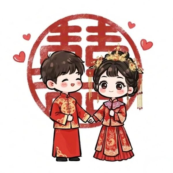 hình ảnh cô dâu chú rể chibi đẹp