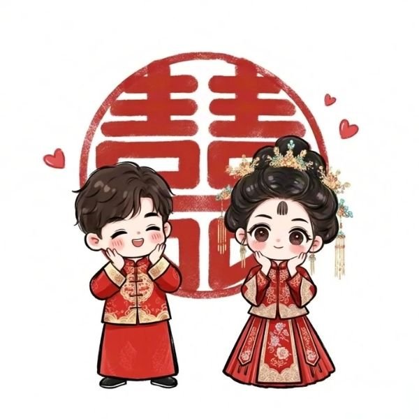 hình ảnh cô dâu chú rể chibi siêu đẹp