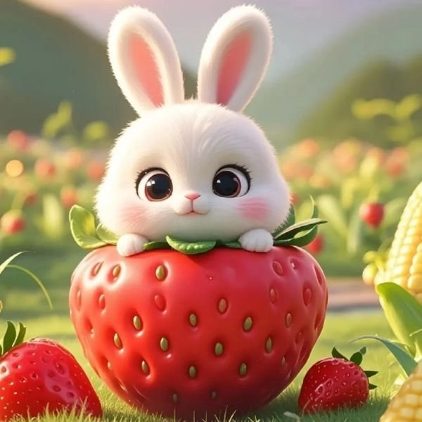 hình avatar quả dâu 3d