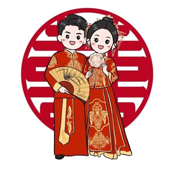 hình cô dâu chú rể chibi hd