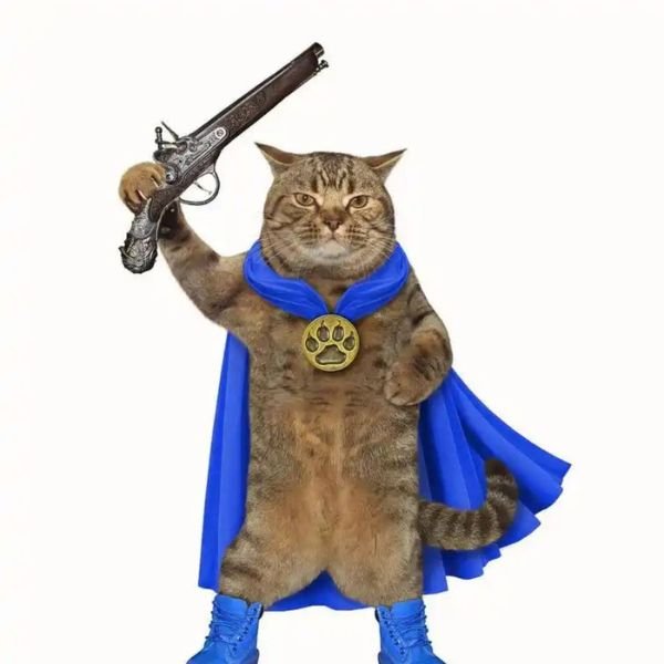 meme mèo cầm súng hoá siêu nhân