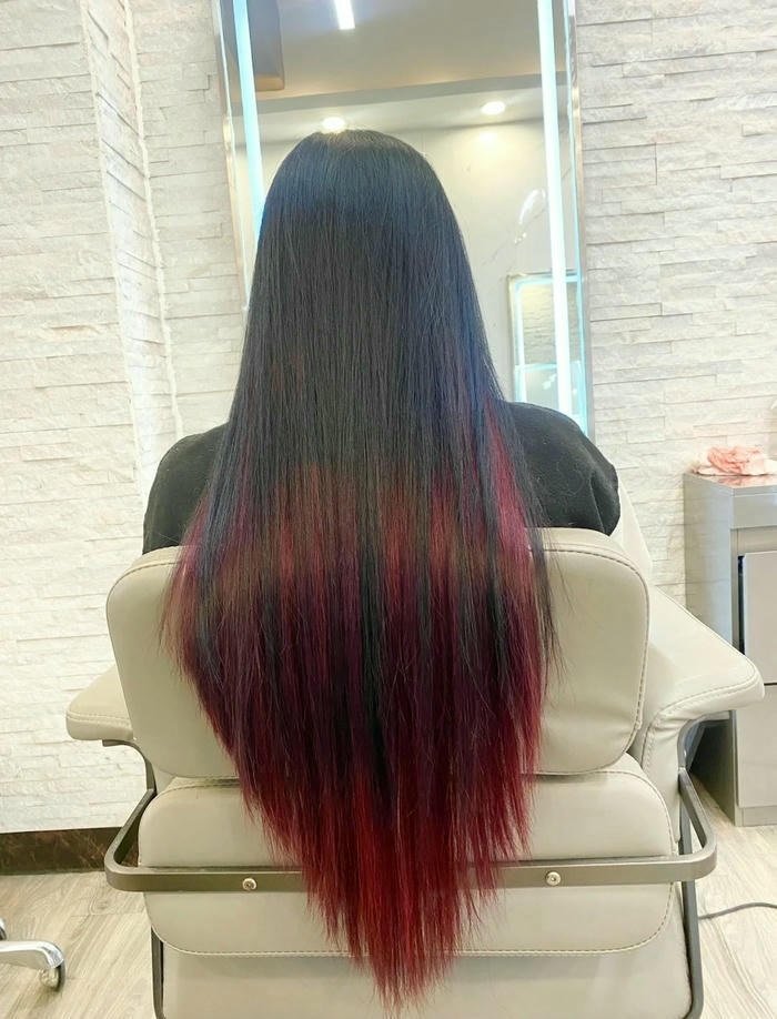 nhuộm balayage tóc thẳng