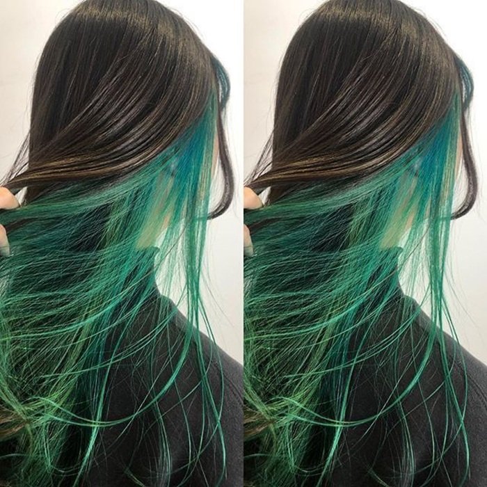 nhuộm hidden màu xanh lá