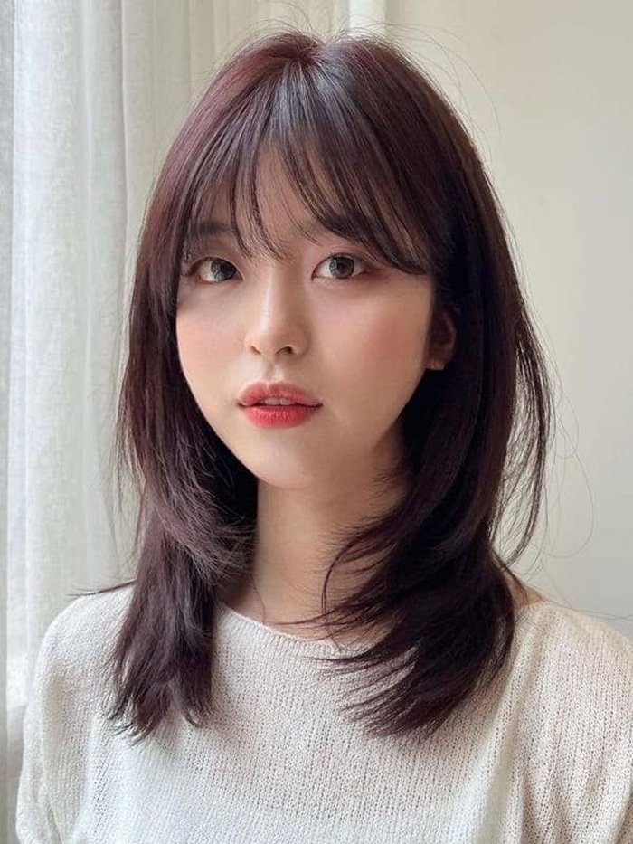 tóc ngắn layer cho mặt tròn